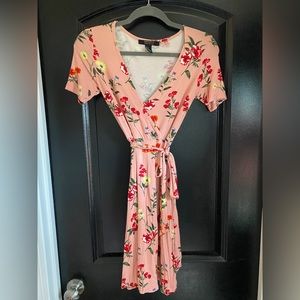 Floral Faux Wrap Dress